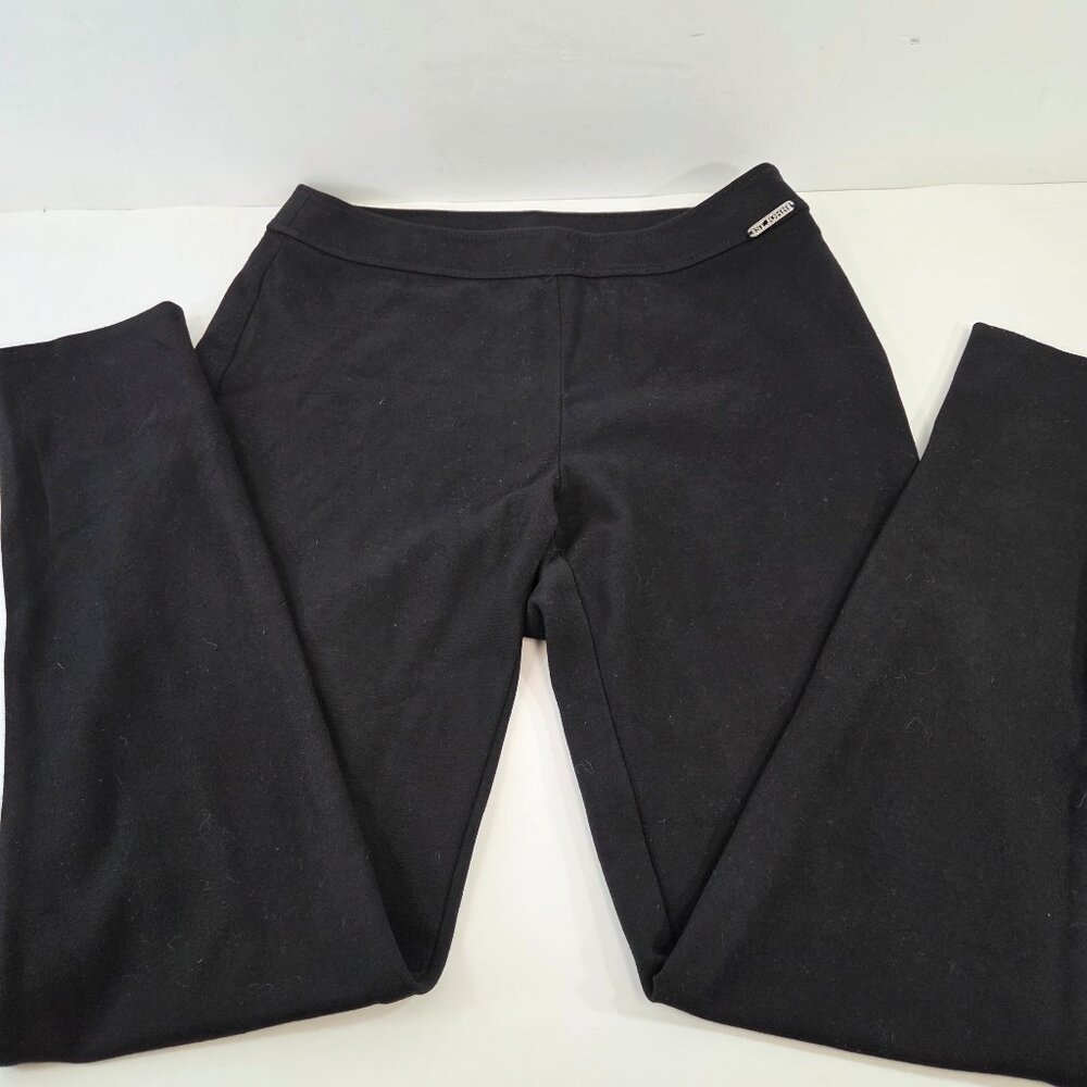 St John Sport Black Leggings / Side Zip Stretchy Pants Size 4